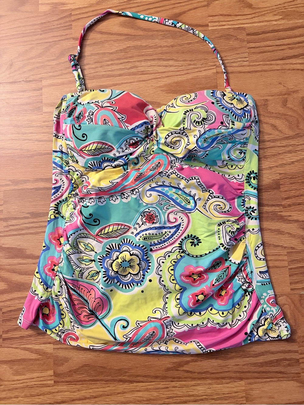 Anne Cole woman’s Multicolor Paisley Halter Tankini Top